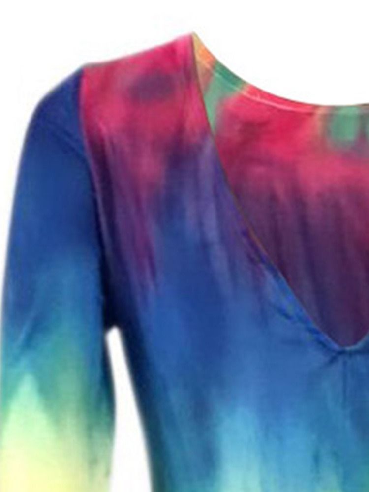 Kvinders Gradient Tie-dye Rund Hals Halterneck Mode Normal Kjole