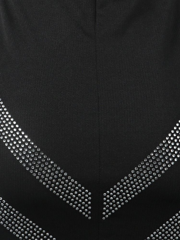 Kvinders Langærmet Rhinestone Bodycon Kjole