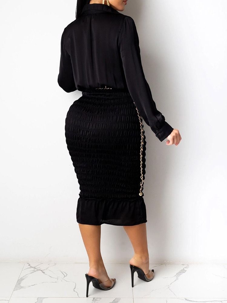 Mid-calf Long Sleeve Women's Bodycon Pullover Dress