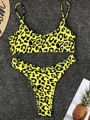 Bikini Sæt Badetøj Med Leopardprint Til Kvinder