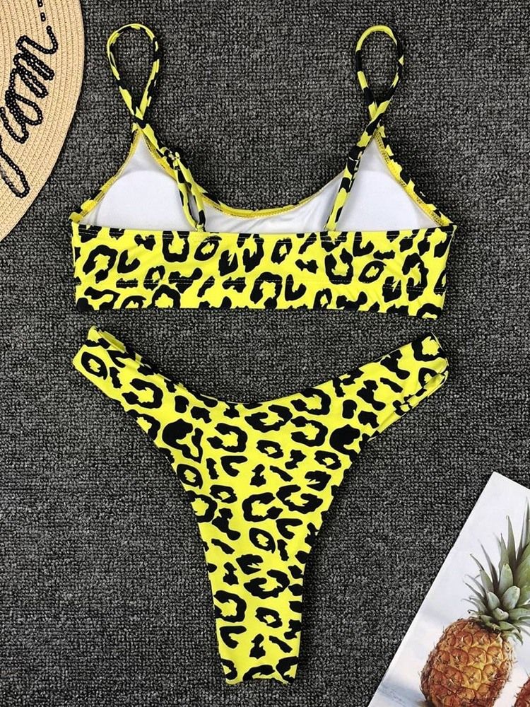 Bikini Sæt Badetøj Med Leopardprint Til Kvinder