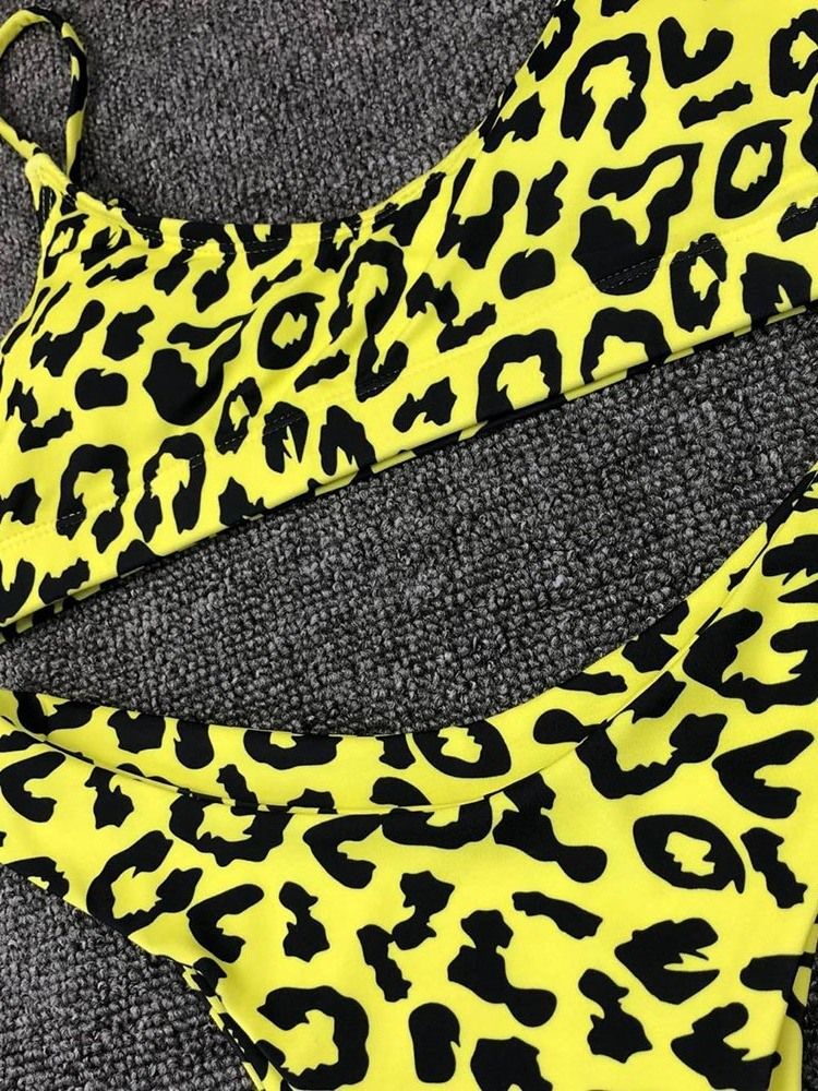 Bikini Sæt Badetøj Med Leopardprint Til Kvinder