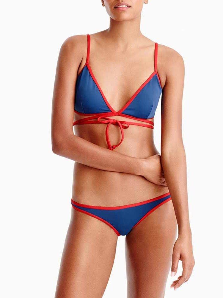 Bikinisæt Til Kvinder Color Block Cute Badetøj