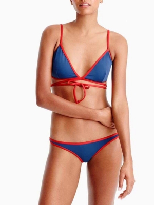 Bikinisæt Til Kvinder Color Block Cute Badetøj