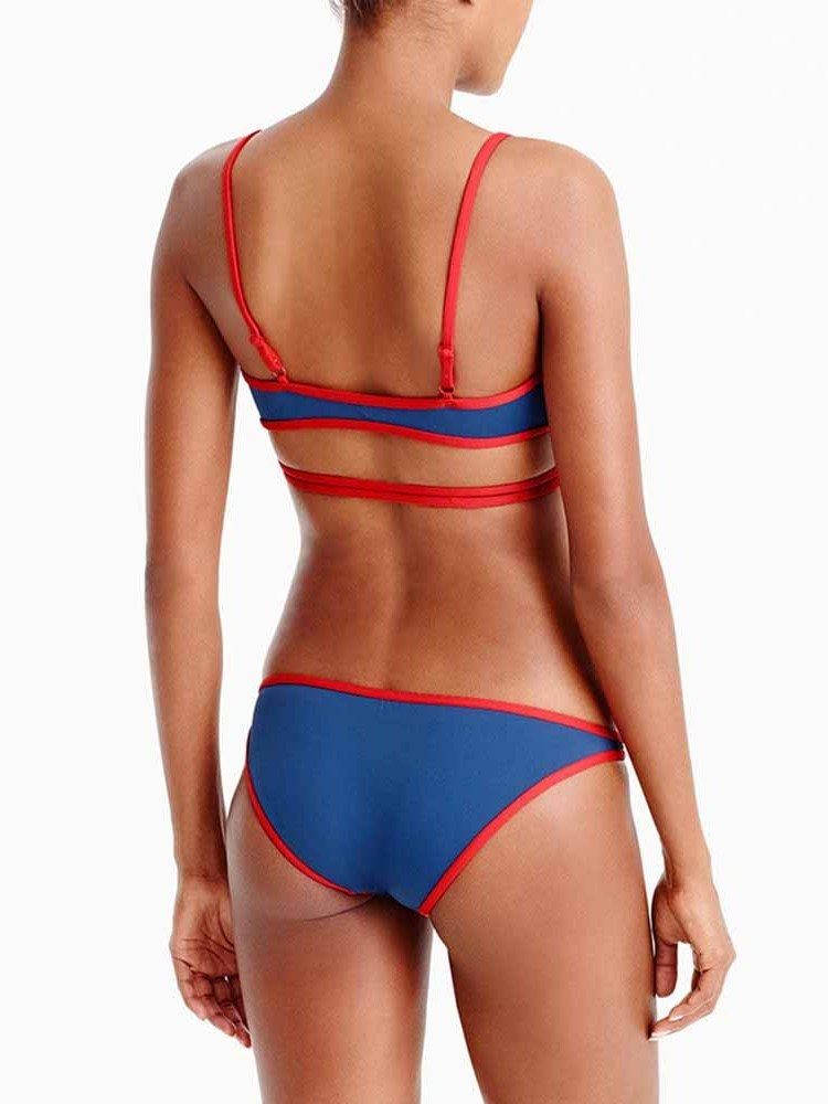 Bikinisæt Til Kvinder Color Block Cute Badetøj