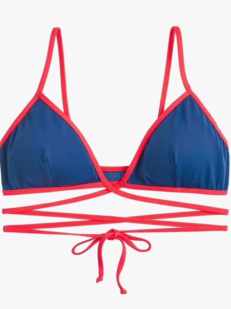 Bikinisæt Til Kvinder Color Block Cute Badetøj