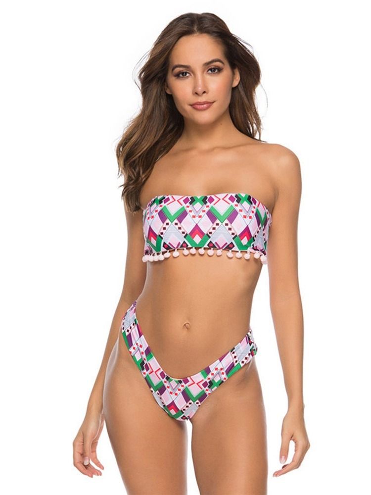 Kvinders Geometriske Mønster Print Sexet Bikini-sæt