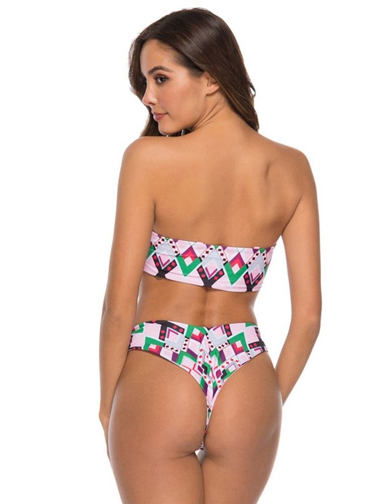 Kvinders Geometriske Mønster Print Sexet Bikini-sæt