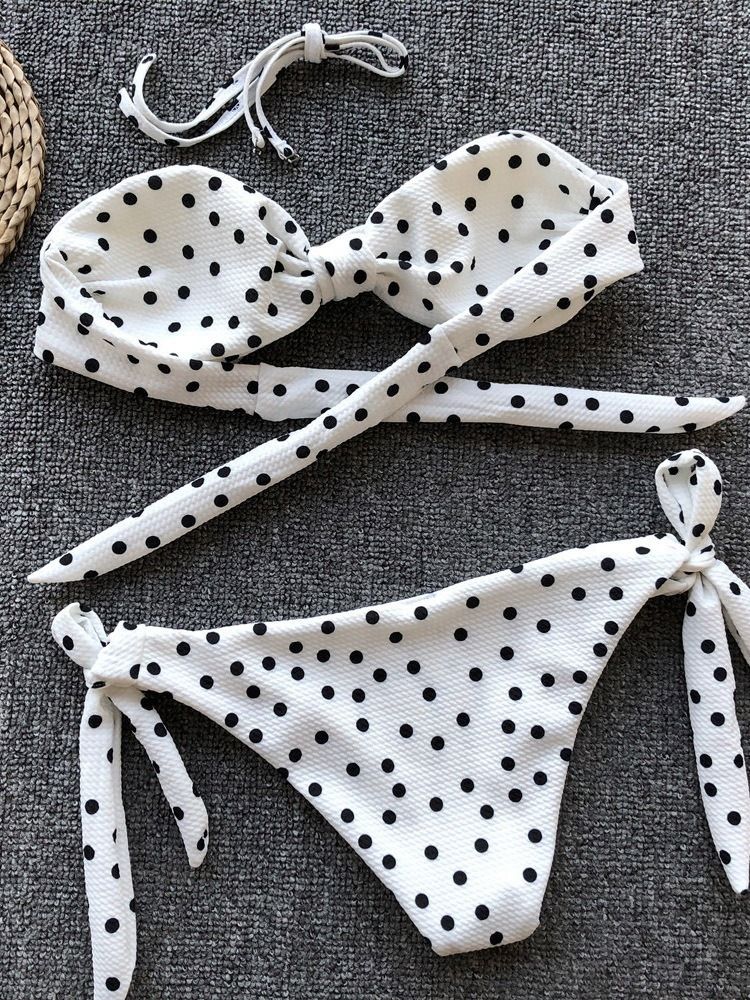 Kvinders Tankini-sæt Print Polka Dots Badetøj