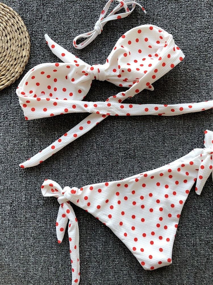 Kvinders Tankini-sæt Print Polka Dots Badetøj