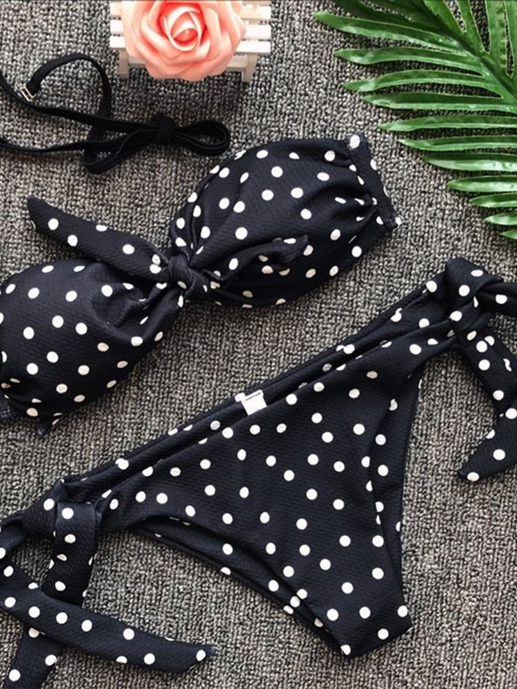 Kvinders Tankini-sæt Print Polka Dots Badetøj