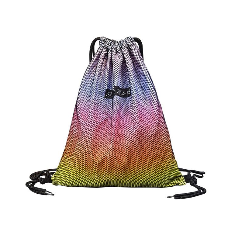 Gradient Colour Prints Nylon String Backpack