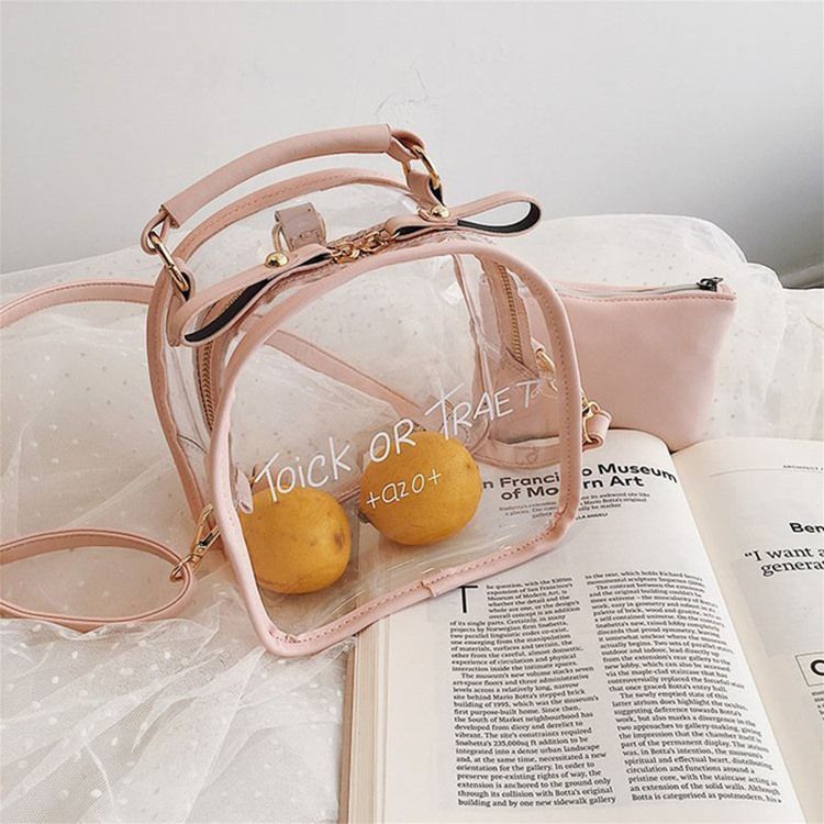 Pu Transparency Letter Tote Bag