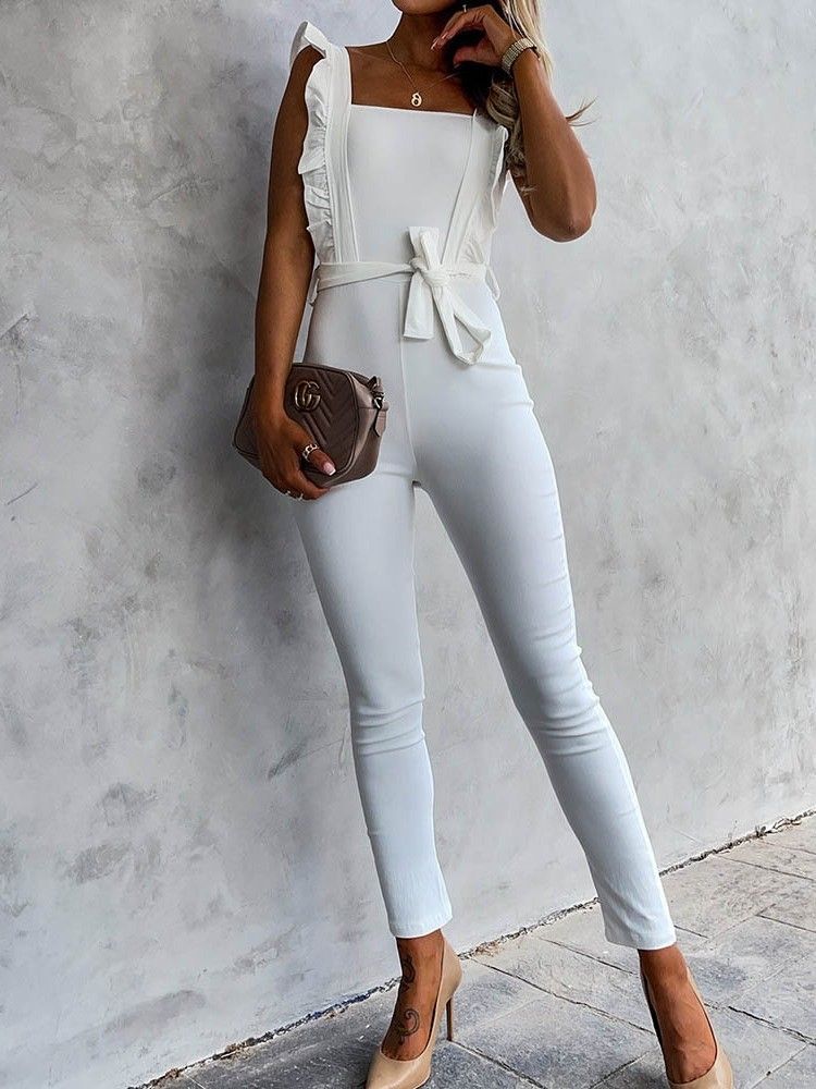 Almindelig Ankellængde Fashion Slim Pencil Pants Dame Jumpsuit