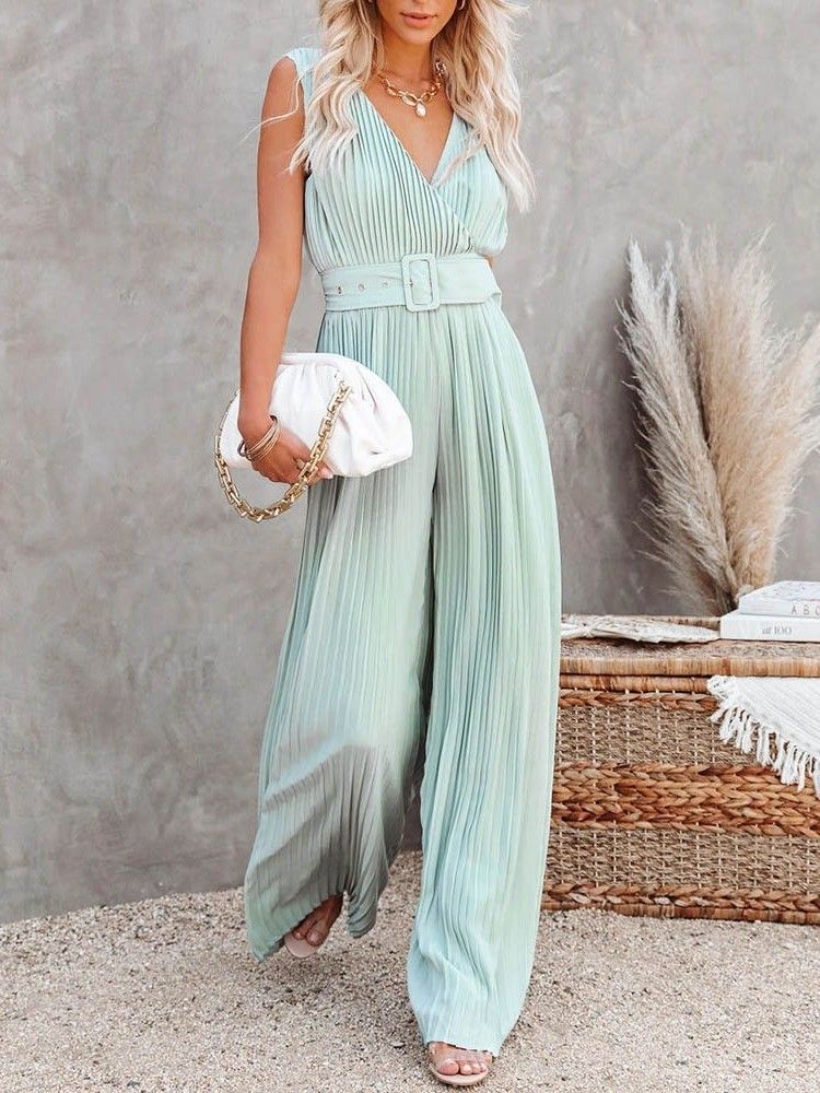 Backless Full Length Plain Slim Straight Women's Jumpsuit Til Kvinder