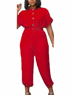 Casual Plain Ankel Længde Løse Blyantbukser Kvinders Jumpsuit