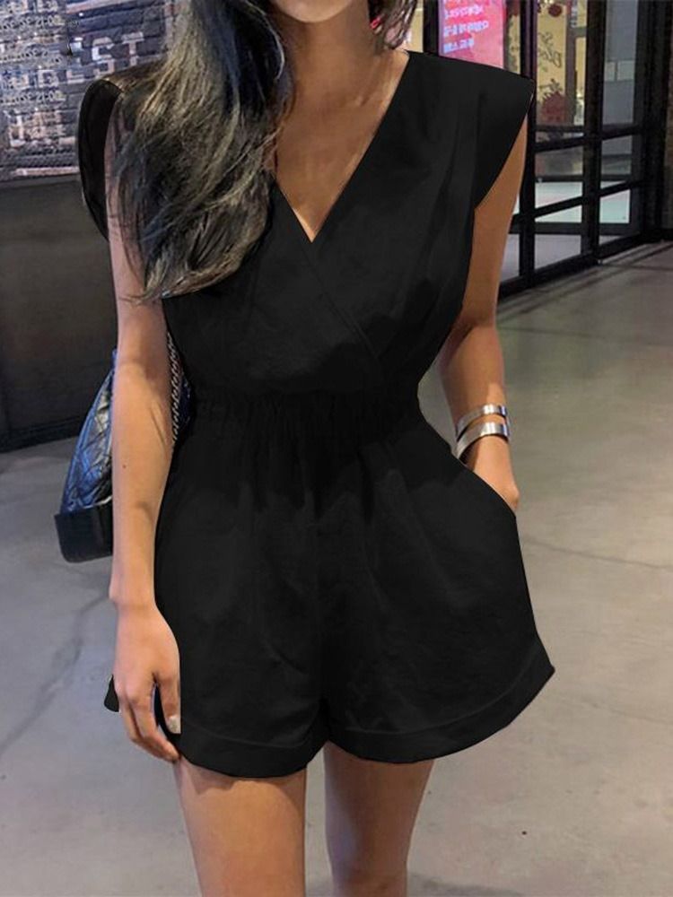 Shorts Fashion Backless Straight Women's Slim Jumpsuit