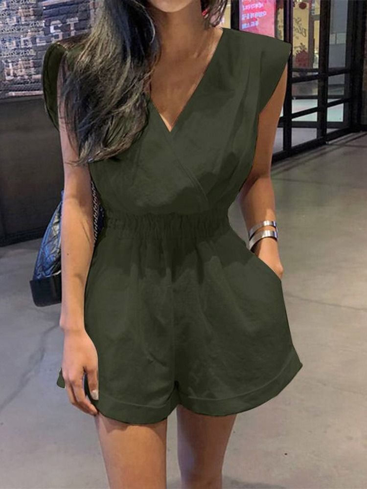 Shorts Fashion Backless Straight Women's Slim Jumpsuit