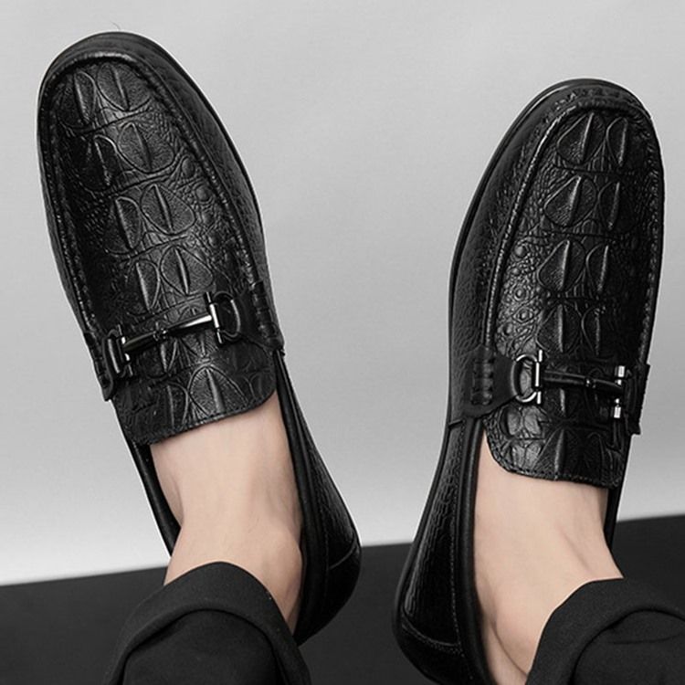 Almindelig Nedskåret Øvre Slip-on Runde Tå Mænds Loafers