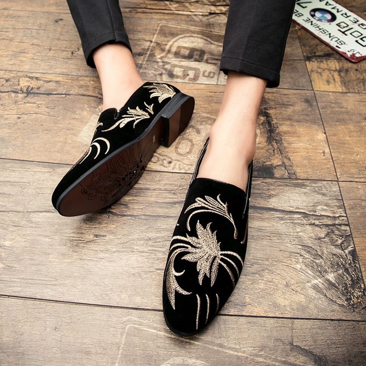 Broderi Slip-on Loafers Til Mænd