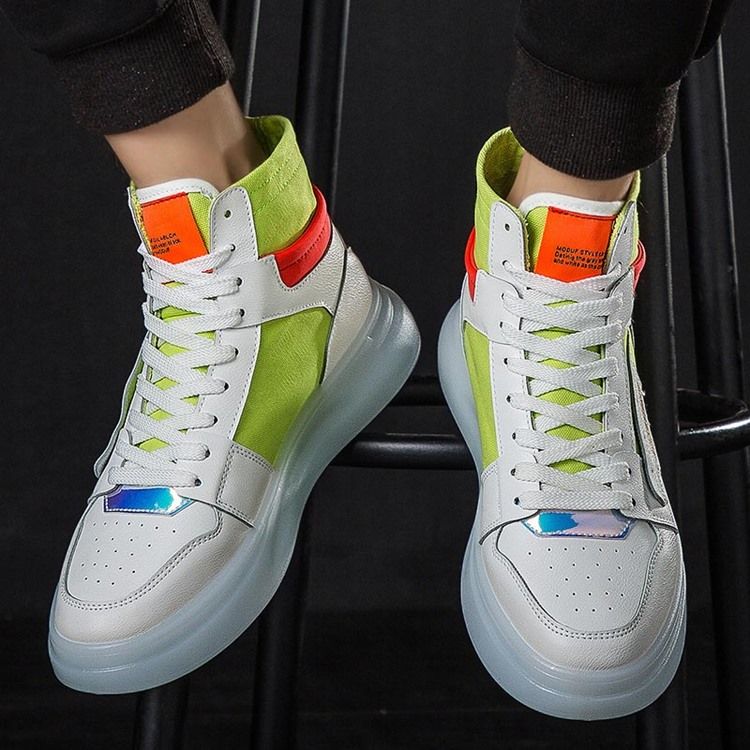 Color Block High-cut Øvre Runde Tå Mænds Skatesko