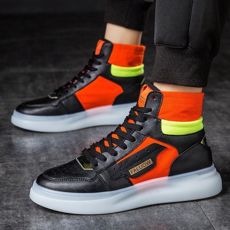 Color Block High-cut Øvre Runde Tå Mænds Skatesko