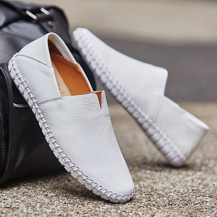 Mænds Slip-on Plain Low-cut Upper Round Toe Casual Sko