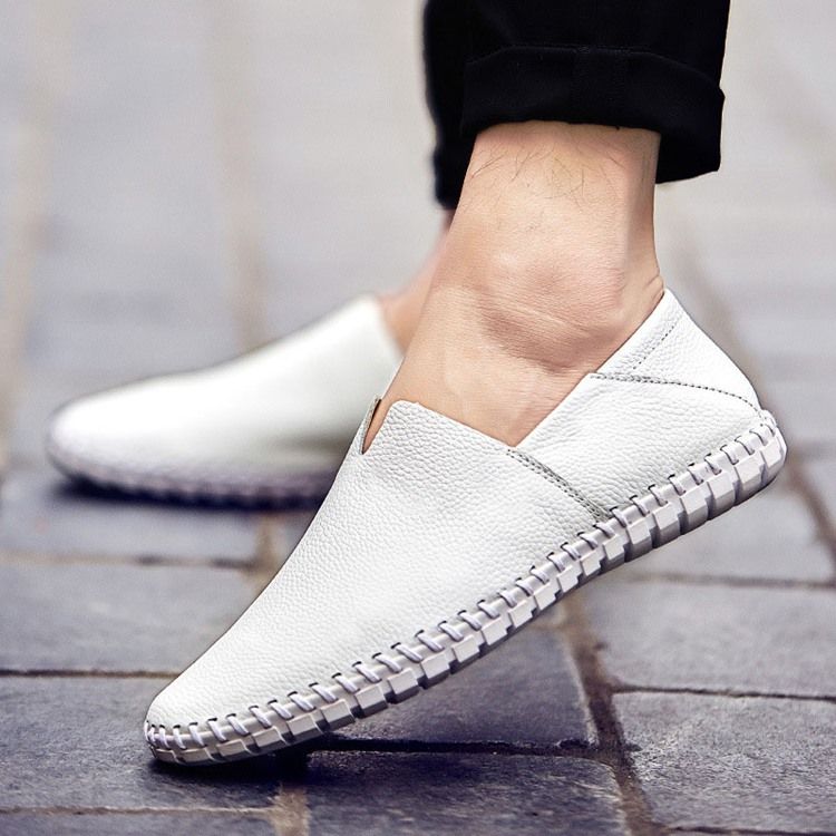 Mænds Slip-on Plain Low-cut Upper Round Toe Casual Sko