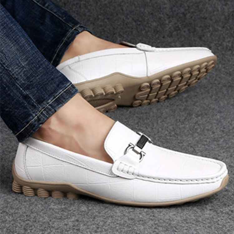 Plaid Slip-on Round Toe Herres Casual Sko