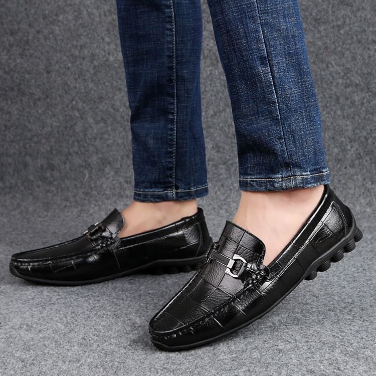 Plaid Slip-on Round Toe Herres Casual Sko