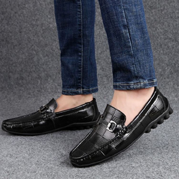 Plaid Slip-on Round Toe Herres Casual Sko