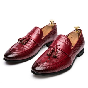 Pu Alligator Mønster Fringe Slip-on Loafers Til Mænd