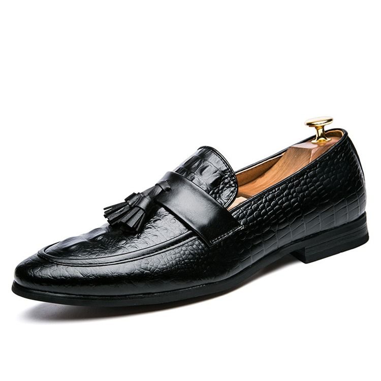 Pu Alligator Mønster Fringe Slip-on Loafers Til Mænd