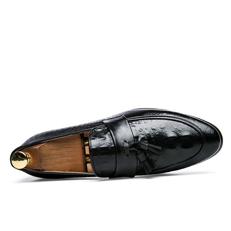 Pu Alligator Mønster Fringe Slip-on Loafers Til Mænd