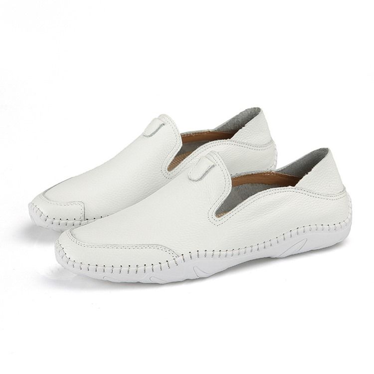 Pu Slip-on Runde Tå Mænds Komfortable Loafers