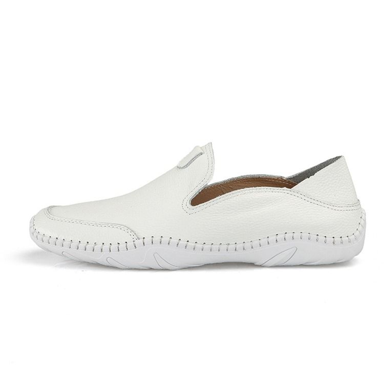 Pu Slip-on Runde Tå Mænds Komfortable Loafers