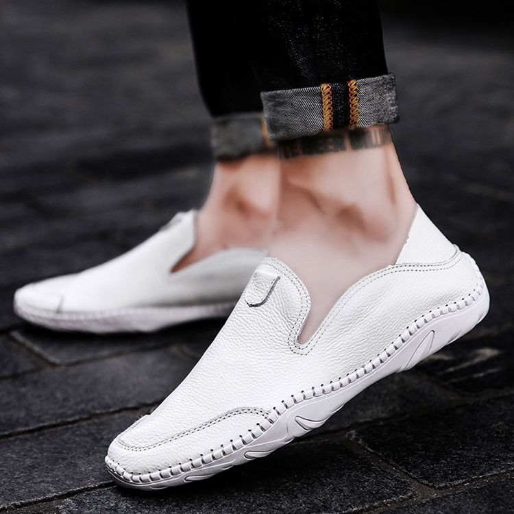 Pu Slip-on Runde Tå Mænds Komfortable Loafers