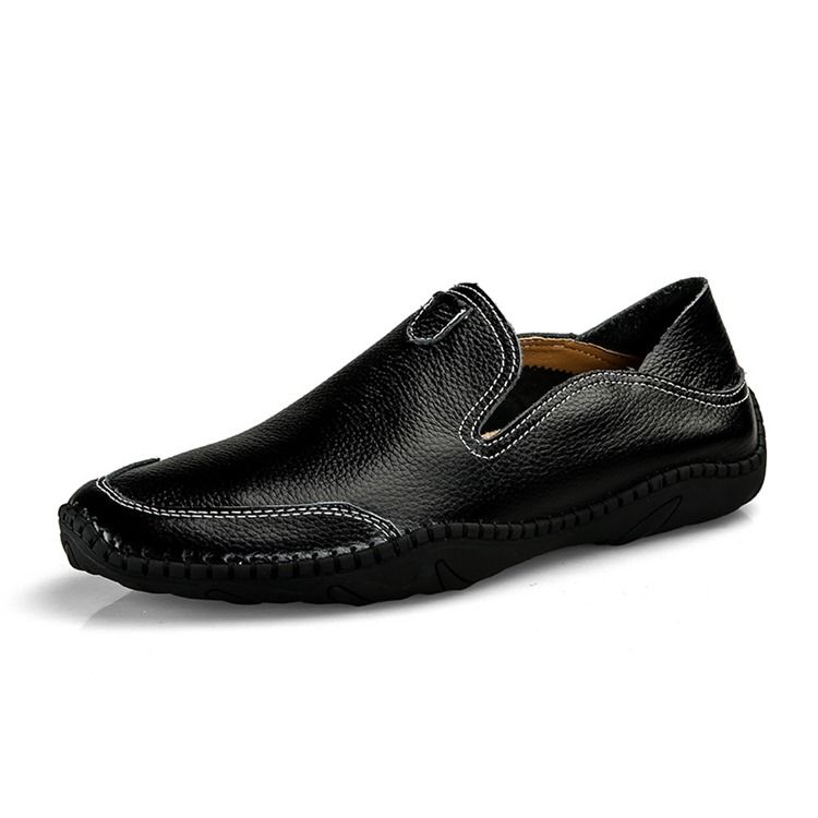 Pu Slip-on Runde Tå Mænds Komfortable Loafers