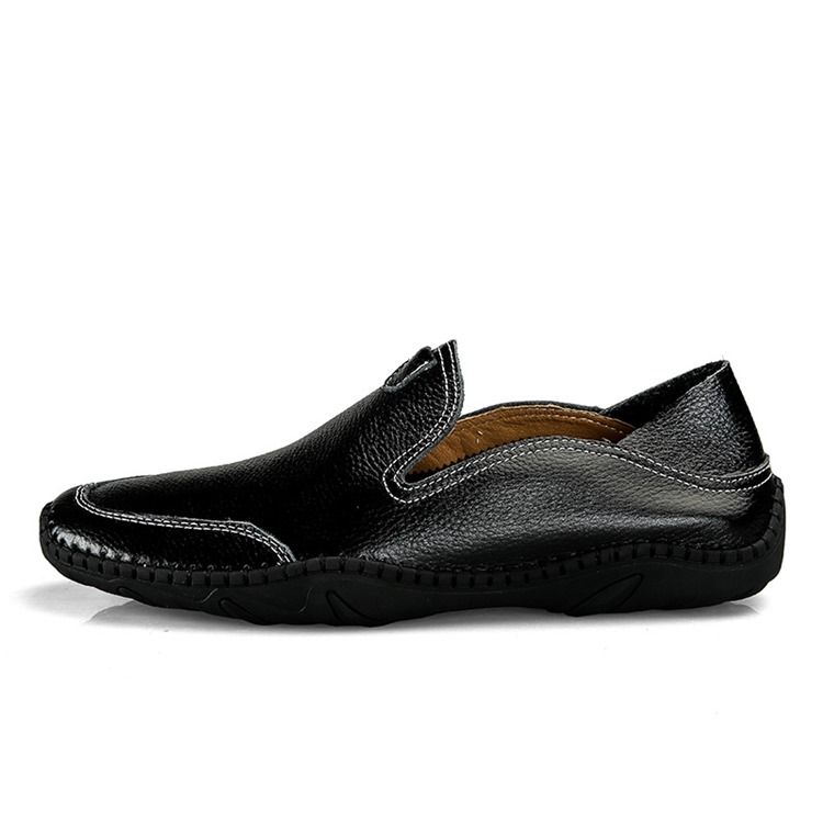 Pu Slip-on Runde Tå Mænds Komfortable Loafers