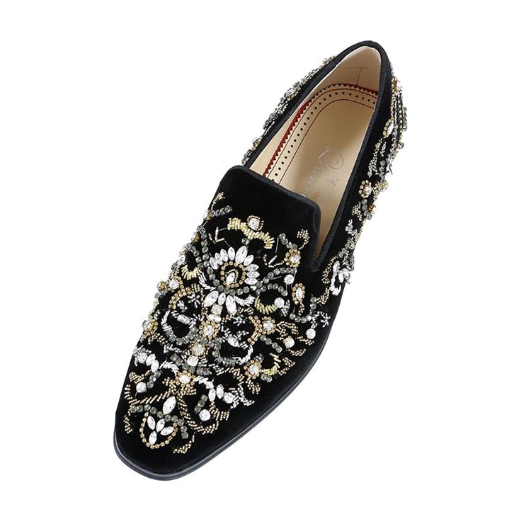 Rhinestone Round Toe Slip-on Casual Sko Til Mænd