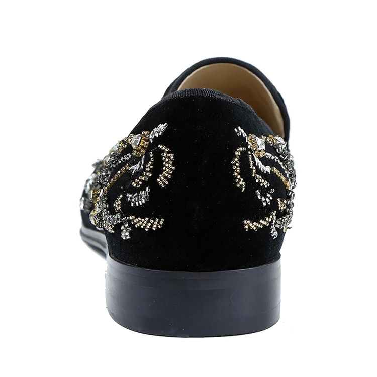 Rhinestone Round Toe Slip-on Casual Sko Til Mænd