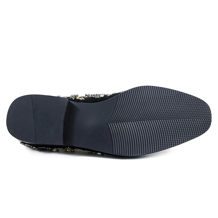 Rhinestone Round Toe Slip-on Casual Sko Til Mænd