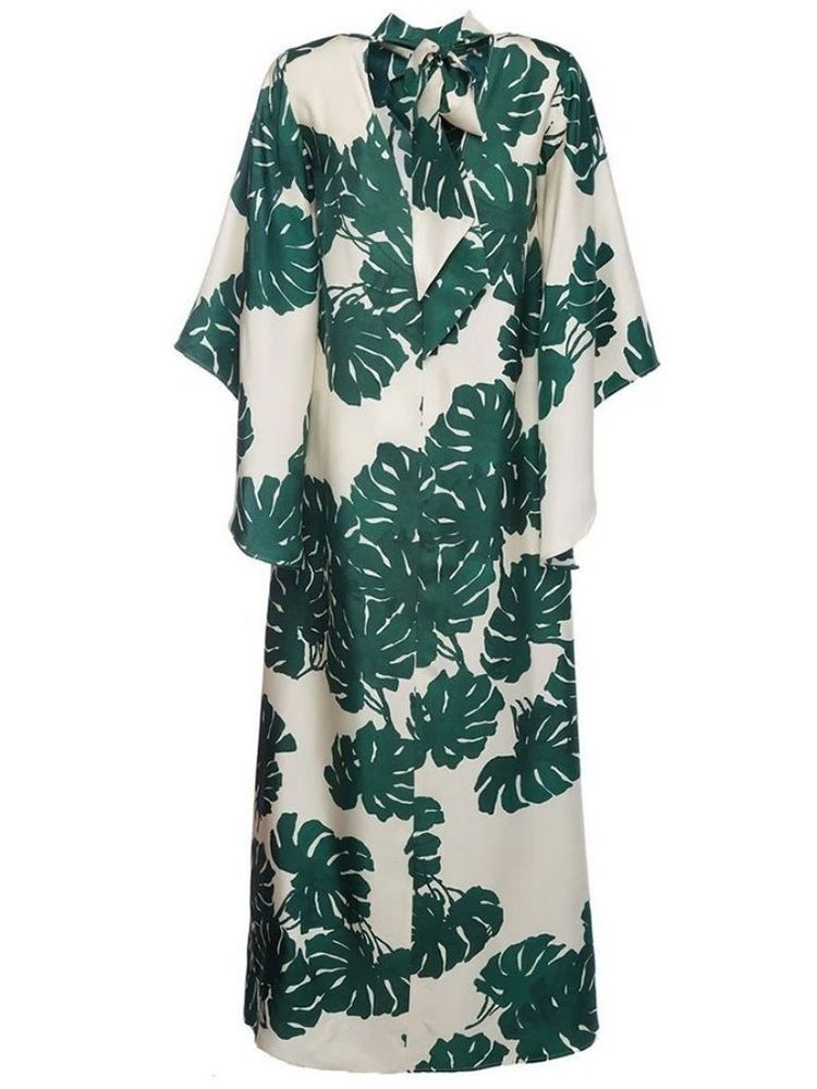 Gulvlængde Langærmet Print Spring Floral Women's Dress