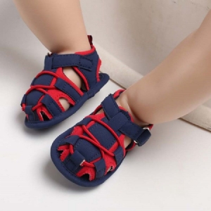 Color Block Buckle Baby Shoes