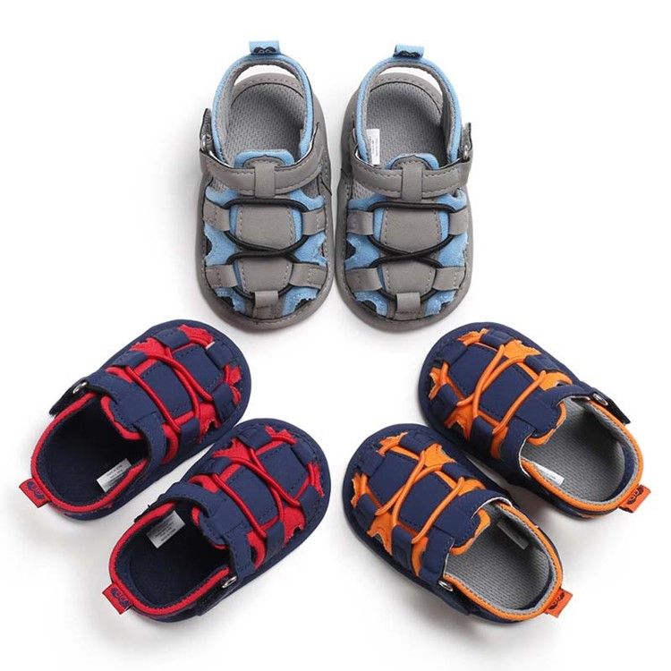 Color Block Buckle Baby Shoes