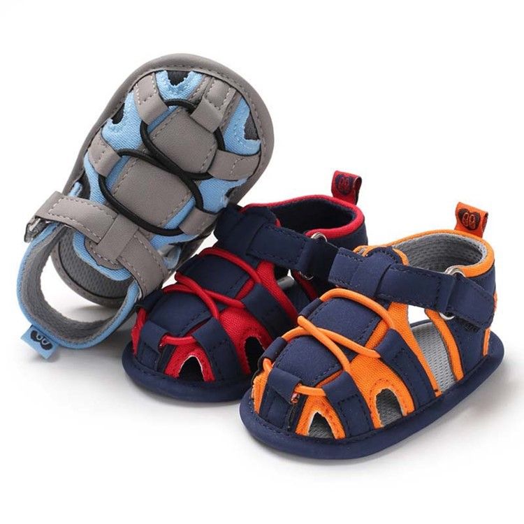 Color Block Buckle Baby Shoes