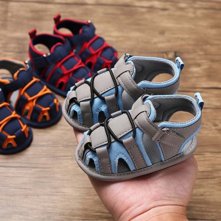 Color Block Buckle Baby Shoes