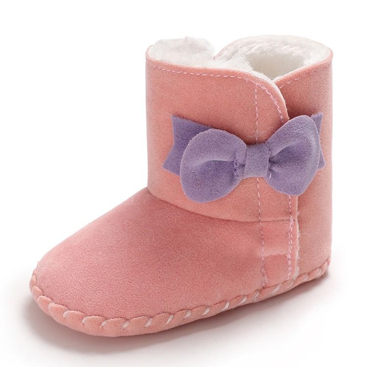 Plain Bowknot Velcro Toddler Shoes