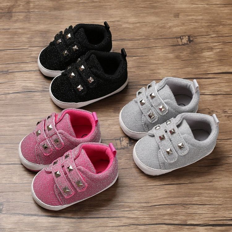 Plain Rivet Velcro Toddler Shoes