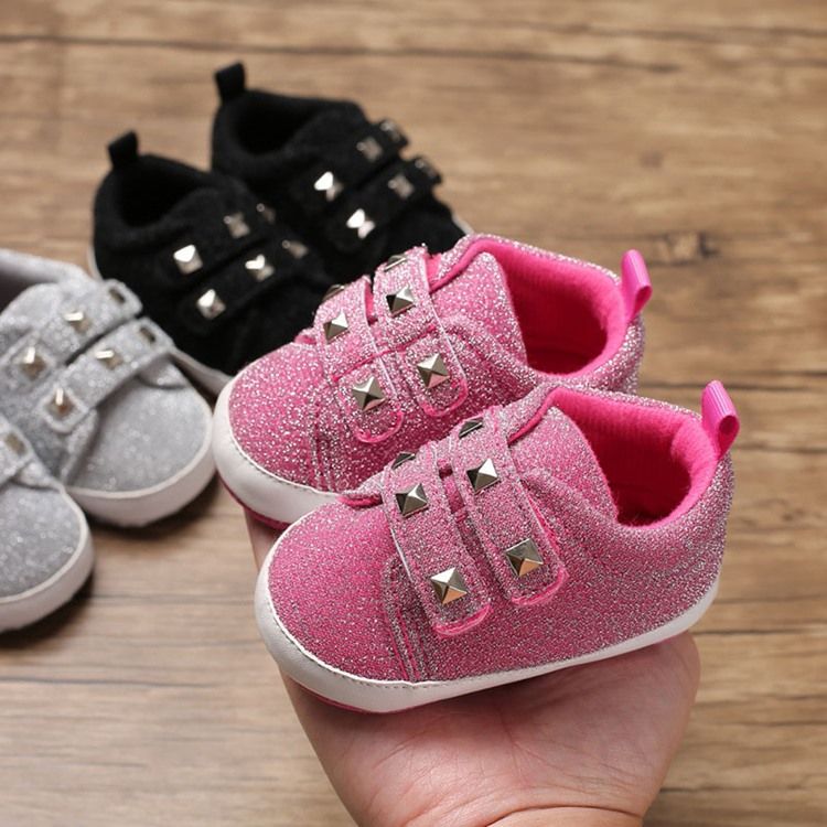 Plain Rivet Velcro Toddler Shoes